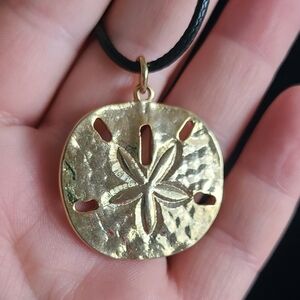 Goldtone Sand Dollar Pendant Necklace